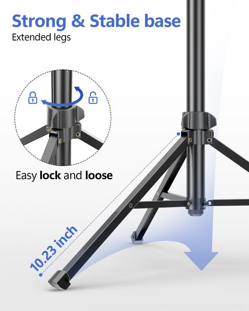 EMART 62 Cell Phone Tripod Stand, Adjustable Floor Cellphone Tri Pod Holder with Remote for iPhone and Android
