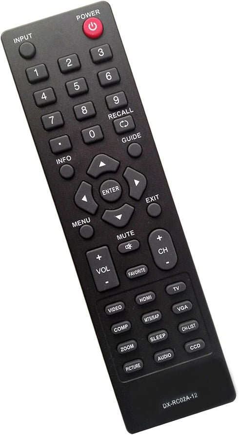 DX-RC02A-12 Sub RC-701-0A Remote Control for Dynex TV Models DX-24L200A12, DX-32L200A12, DX-32L220A12, DX-32L221A12