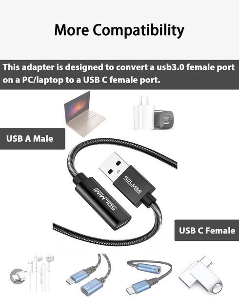 USB C Female to USB Male Adapter 4FT, Upgraded Type C to USB 3.0 Male Adapter with 5Gbps Data Transmission
