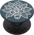 PopSockets Swappable PopGrip Floral Lace Flower Mandala White on Pacific Blue