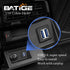 BATIGE Dual Ports Square USB 3.0 Panel Flush Mount Extension Cable with Buckle for Car Truck Boat Motorcycle Dashboard 1ft