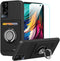 for TCL 50 XE/TCL 50 5G Phone Case with Tempered Glass Screen Protector, Card Holder with Ring Stand Case for TCL 50