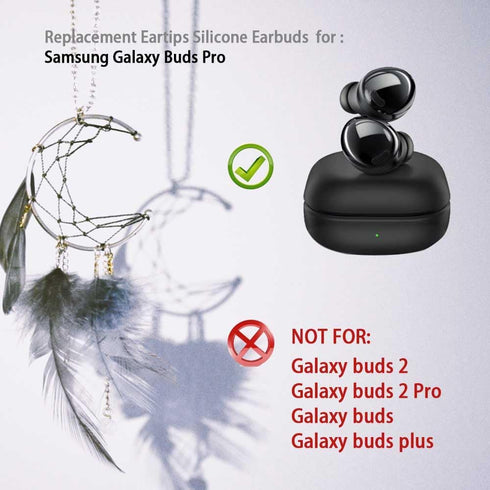 Samsung Galaxy Buds Pro Replacement Eartips - Silicone Ear Tips Set Fits in Case for Perfect Comfort