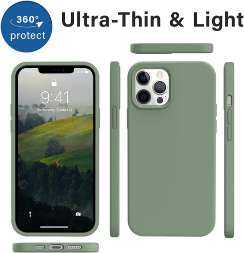 AOTESIER iPhone 12 Pro Max Phone Case, Premium Soft Liquid Silicone Rubber, Full-Body Protective Bumper, 6.7 inch,