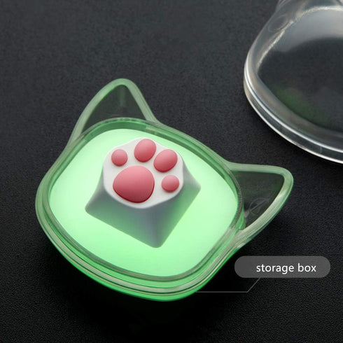 SYA ZOMOPLUS Cute Cat Paw Keycap, Squishy Cat Toes Custom Keycap for Mechanical Keyboard (White Pink)