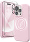 GONEZ Hot Pink iPhone 14 Pro Max Case, Liquid Silicone, Magsafe Compatible + 2X Screen & Camera Lens Protectors.