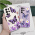 Cute Butterfly Case for Galaxy Note 20 Ultra, Soft TPU Bumper, Shockproof Protective Cover for Women Girls - Purple