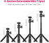 ULANZI M12 Extendable Selfie Stick for Gopro, Portable Vlog Cell Phone Tripod Stand with Phone Mount and Gopro Adapter, Mini Hand Grip Compatible with Gopro Hero 10/9/8/7/6/5 and Smartphone