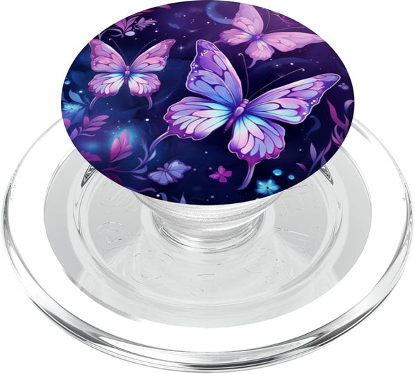Purple Butterfly PopSockets PopGrip for MagSafe