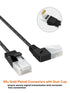 Cat6a 2.8mm, 10G Box,PS5;1.6FT/0.5M CableCreation Ultra Slim Ethernet Short Cable OD Left Angle LAN Super Light Cord