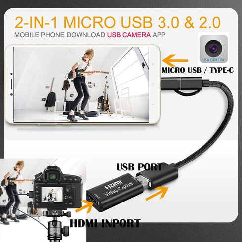 GRACETOP 4K 1080P 60FPS, 3.0 Camera/Xbox/PS4/PS5/PC/OBS Capture Card Switch, HDMI Video Capture Card, HDMI to USB