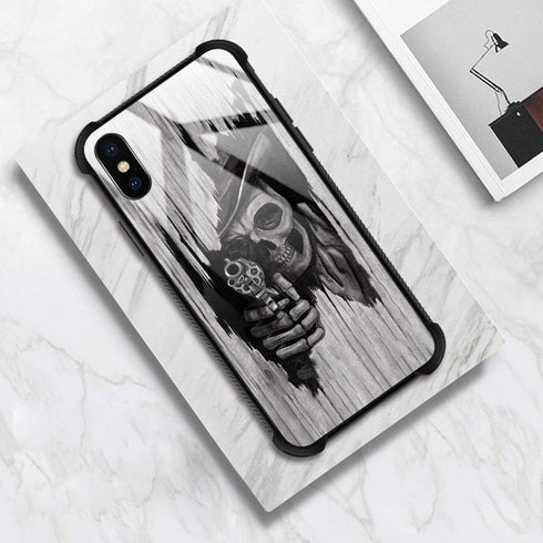 CARLOCA iPhone XR Case - Western Cowboy Skull Graphic Design, Shockproof Anti-Scratch Hard Back Case for Apple iPhone