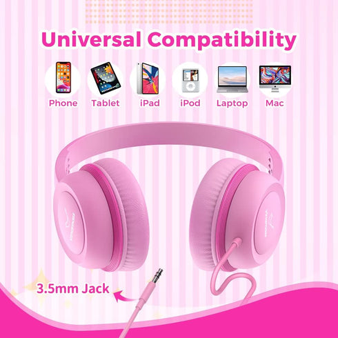 Kids Headphones, Wired Ear Headphones for Kids with Safe Volume Limiter 85dB, 3.5mm Jack Wired for Children/School