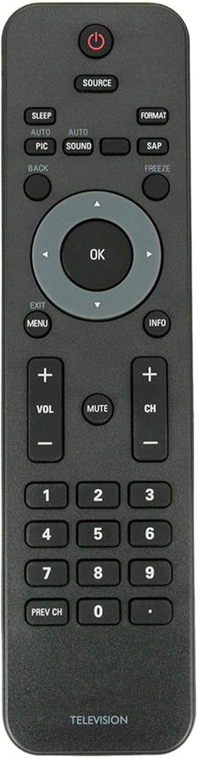 Replacement Remote Control for Philips LCD TV Models 32PFL3504D, 32PFL3514D, 42PFL3704D, 42PFL7603, and More