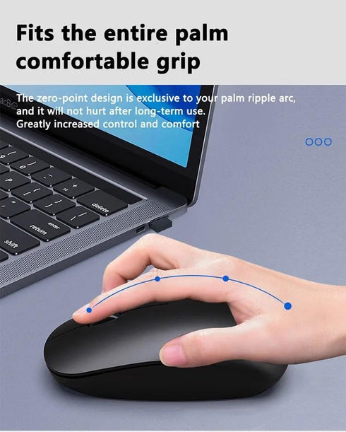 Ergonomic Wireless Keyboard and Mouse Combo, 2.4G Full Sized Keyboard with 12 Short-Cut Keys and Quiet Click Mouse