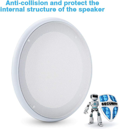 Speaker Grille, 2PCS in-Ceiling 8'' Speaker Grille, Home Speaker Cover for Humid Indoor Areas, Bathrooms, Kitchens