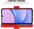 Asuwish Wallet Cover for Samsung Galaxy A15 5G, Red, with Tempered Glass Screen Protector and Leather Flip