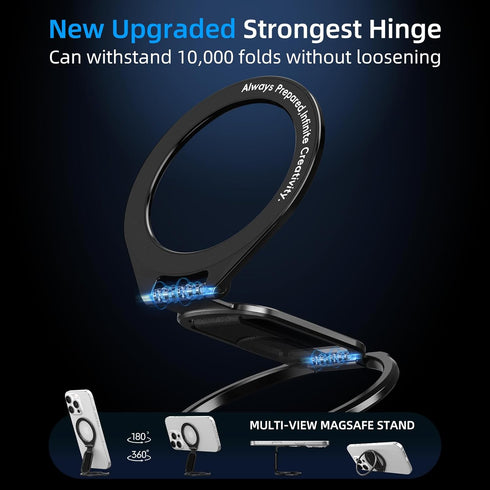 XZZUO 17/16/15/14/13/12 Compatible with MagSafe Phone Grip with Phone Ring Holder, All-in-ONE Cell Phone Grips