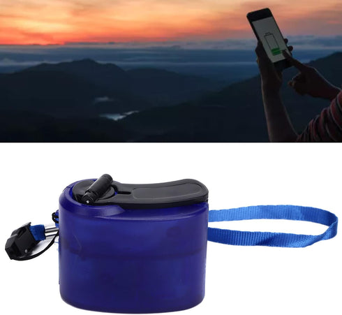 Hand Crank Charger, Emergency Supplies, Compact DC 5.5V 600mA Hand Crank USB Phone Charger, Blue