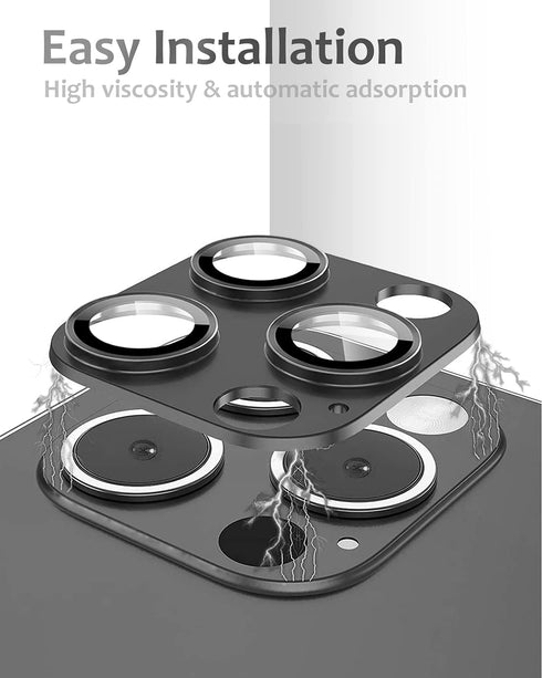 Tamoria 2 Pack Camera Lens Protector for iPhone 13 Pro/Pro Max, Metal & Tempered Glass, LIDAR Support, Anti-Explosion,