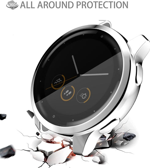 Compatible with Garmin Vivoactive 4/Venu 2 45mm/Vivoactive 4S/Venu 2s 40mm Waterproof Protective Case, Soft TPU Plated