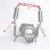 Red 11" Double Ball Aluminum Alloy Extension Arm, 1" Ball Head Connector for Underwater Arm, 2pack