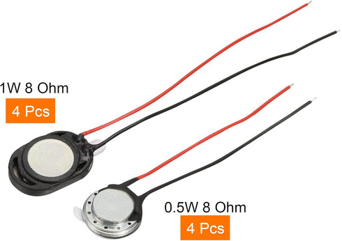 MECCANIXITY Mini DIY Magnetic Speaker, 1W 8 Ohm Replacement Loudspeaker, 4pcs 9mm, 4pcs 10mm for Mobile Phone