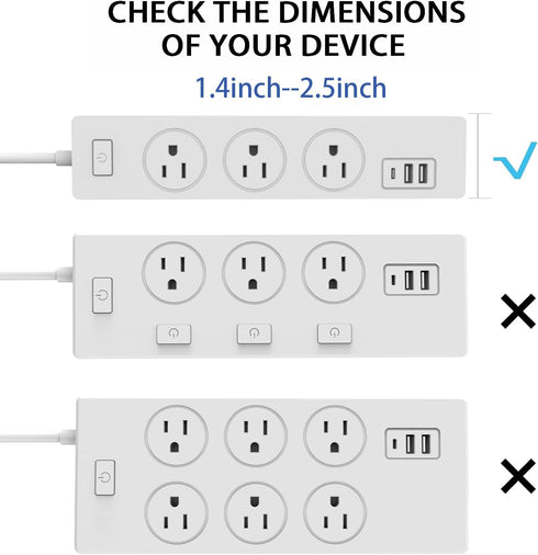 Monzlteck Universal Power Strip Mount, Under Desk or Wall Mount for Power Strip (Power Strip not Included)