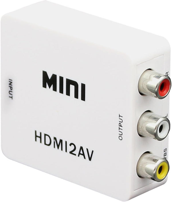 Mini Composite 1080P HDMI to RCA Audio Video AV CVBS Adapter, Support HD for HDMI2AV Converter Box