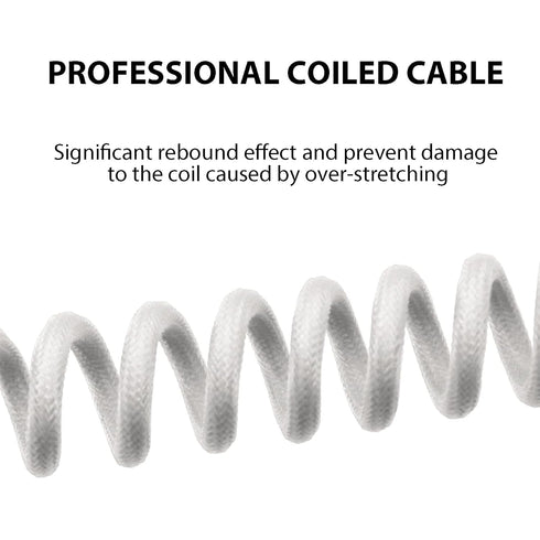 1.8m EPOMAKER Mix Coiled Keyboard Cable, USB C to USB A TPU Cable for Mechanical Gaming Keyboard, with Detachable Metal