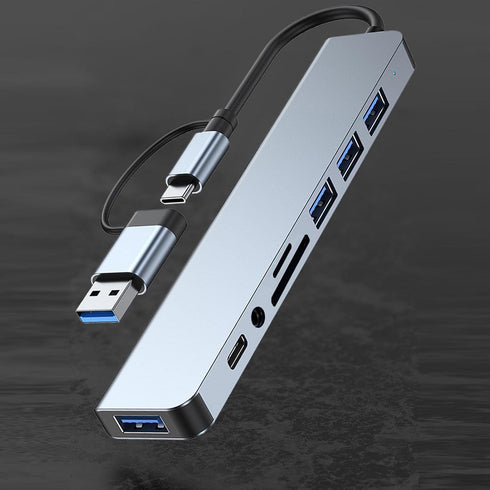 XUMIUZIY 8 1 3.0 in USB C Hub, Aluminum USB C Ethernet Multiport Adapter, Loseless USB Docking Station for Computers