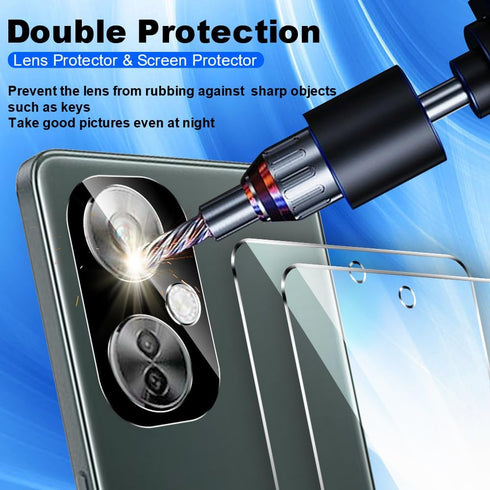 2+2 Pack Tempered Glass Screen Protector for OnePlus Nord N30 5G with Ultra HD Camera Lens Protector, 9H Hardness