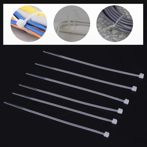 1000 Pcs White Zip Ties, Reusable Small Clear Self-Locking Nylon Cable Ties for Home Office Workshop (3x100mm)