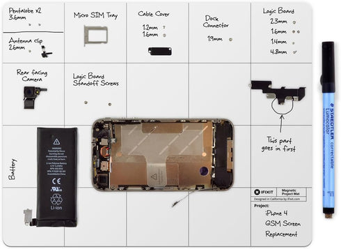 iFixit Magnetic Project Mat - Rewritable Work Surface for Electronics, Phone, and Laptop Repair