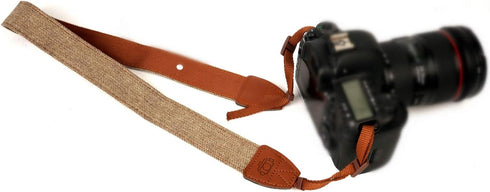 WANBY Brown Canvas Camera Strap with Quick Release Buckles for DSLR SLR