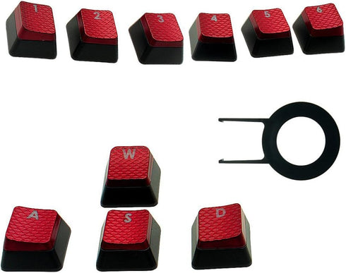 HUYUN 1set FPS Backlit Key Caps Replacement for Corsair Gaming Keyboards, Cherry Key Switches (Red)