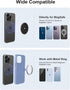 EWA MagOne Ultra Phone Grip Stand - Black, Leather Finger Strap, Removable Magnetic Ring Holder