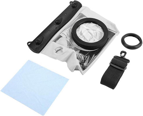 Waterproof Housing Bag for DSLR Cameras, Full Sealed Underwater Case, 20M Anti Shock Bag for Nikon (White)