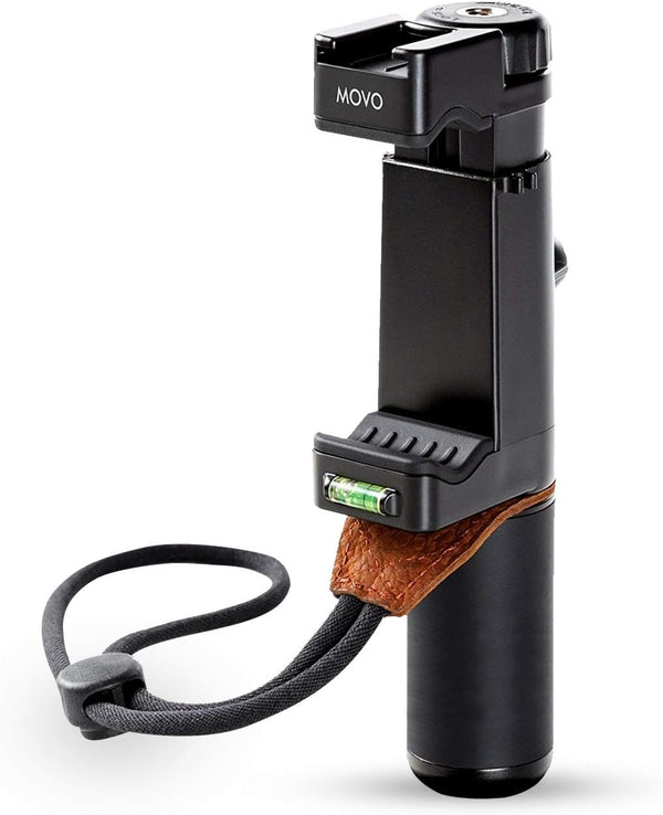Movo PR-1 Smartphone Grip Handle Rig with Wrist Strap, Tripod Mount and Cold