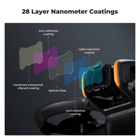 K&F Concept ND/PL Filter Set for DJI Avata 2, 4 Pack ND8/PL ND16/PL ND32/PL ND64/PL Drone Accessories