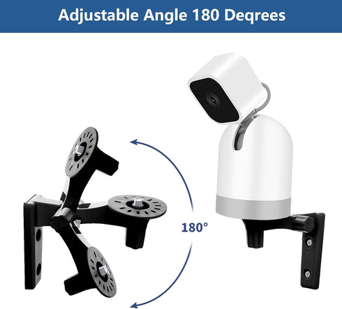 Wall Mount Compatible with Blink Mini Pan-Tilt Camera WYZE Cam Pan V3 Ceiling Black Mounting180 Degree Adjustable Camera Security Mount Easy to Install Outdoor Indoor, 2 Pack