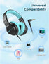 iClever HS19 Kids Headphones - Over-Ear, Volume Limiter 85/94dB, Foldable, Shareport, Wired for iPad/Travel (Black)