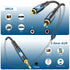 3.5mm 2RCA 24K 1/8 Speaker,MP3/MP4,Player 6.6ft/2m EMK to Cable Gold-Plated Nylon Braided RCA to Auxiliary Stereo Audio