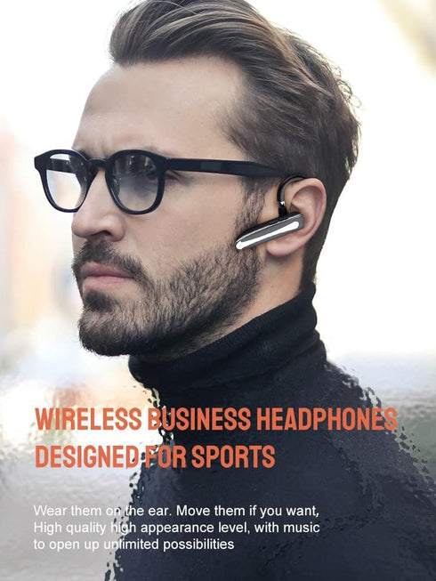 Bluetooth Headset, Wireless Earpiece with Bluetooth 5.0, Hands-Free Earphones, 8 Hrs Playtime, Compatible with iPhone