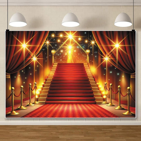 ChloropLastid 10x8ft Red Carpet Backdrop Movie Night Glitter Light Photo Decorations Award Ceremony