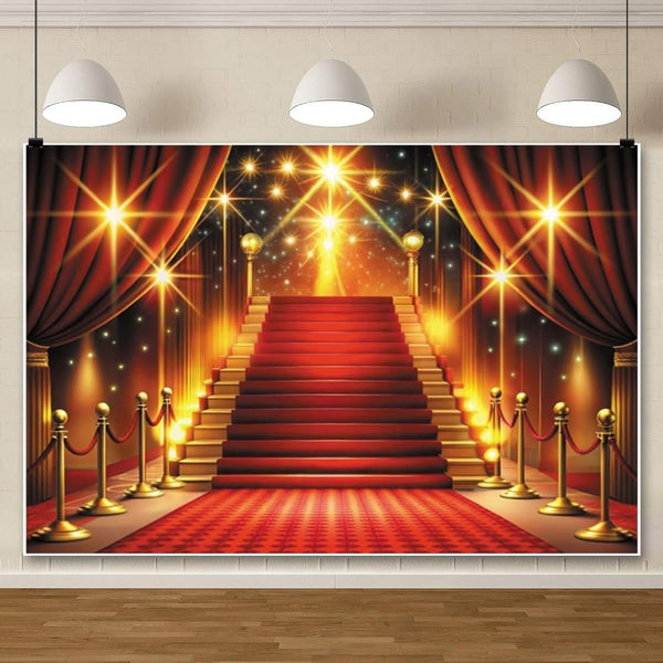 ChloropLastid 10x8ft Red Carpet Backdrop Movie Night Glitter Light Photo Decorations Award Ceremony