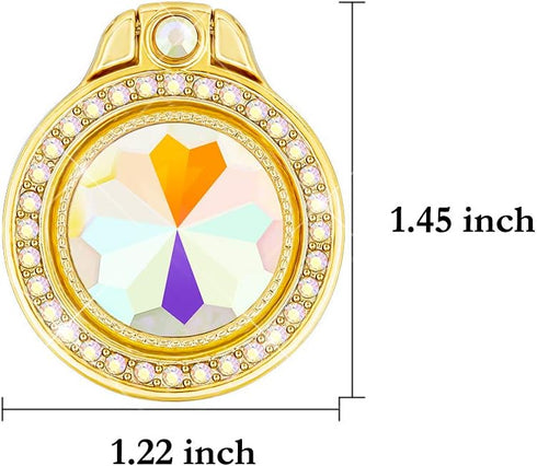 Glitter Bling Bling Phone Ring Holder, Sparkle Phone Ring Artificial Diamond Kickstand for Almost All Phones, Pad (Gold)