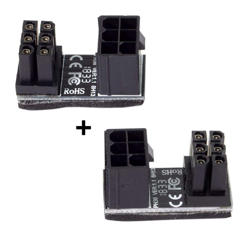 chenyang 2 Pack ATX 6Pin 180 Degree Angled Power Connector Adapter for GPU Graphics Card