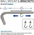 AKIA SCREENS 10 Inch 310 Inch, AK-ZLB10W Universal Projector Screen L-Bracket Wall Mount Kit, Adjustable Extension