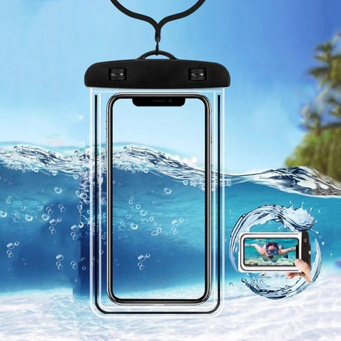 Waterproof Phone Pouches, Universal Fit, Clear, 2 Pack, Green